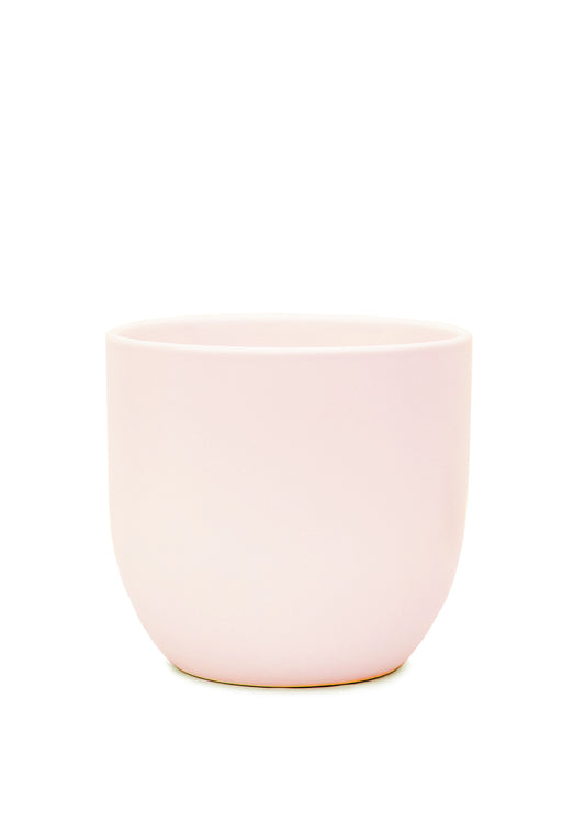 Rounded Ceramic Planter, Pale Pink 5" Wide