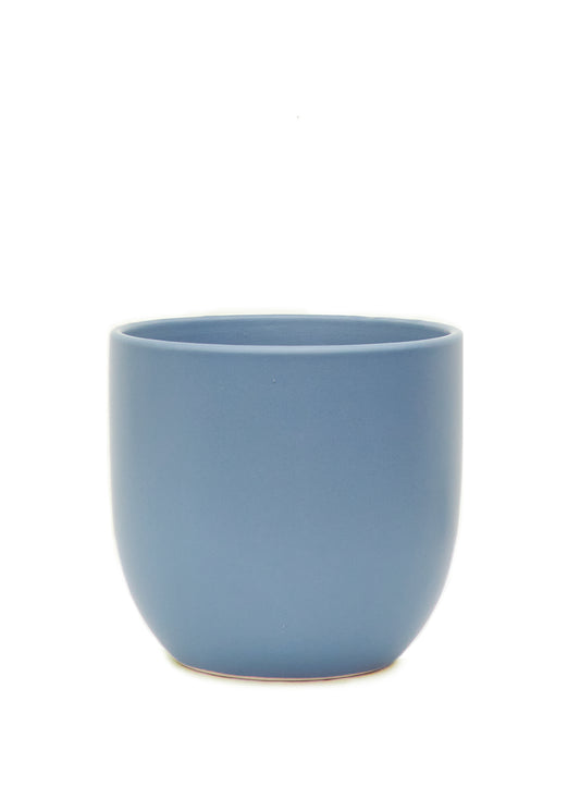 Rounded Ceramic Planter, Indigo 7" Wide